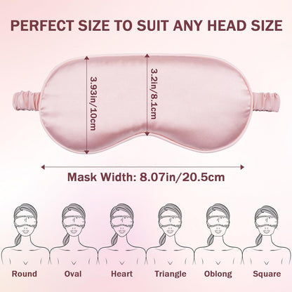 Sleep Mask 2 Pack, Soft Blackout Eye Mask for Women Men, Eye Sleep Shade Cover for Back and Side Sleeper, Sleeping Mask Night Blindfold for Night Sleep, Travel, Nap (Pink, Black)