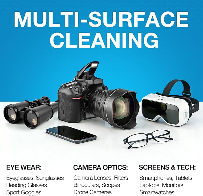 SmoTecQ Glasses Cleaner Kit – Alcohol-Free, Plant-Based Spray + Ultra-Soft