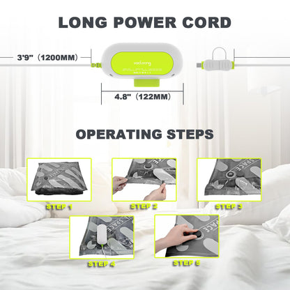 Vacloong Vacuum Storage Bags for Travel with Portable Electric Pump, 8 Packs Vacuum Seal Bags for Clothing with High Pressure Pump, Compression Packing Space Saver, Portable Travel Bags for Luggage