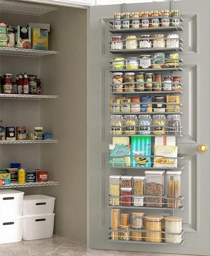 Moforoco Grey 9-Tier Over The Door Pantry Organizer, Pantry Organization and