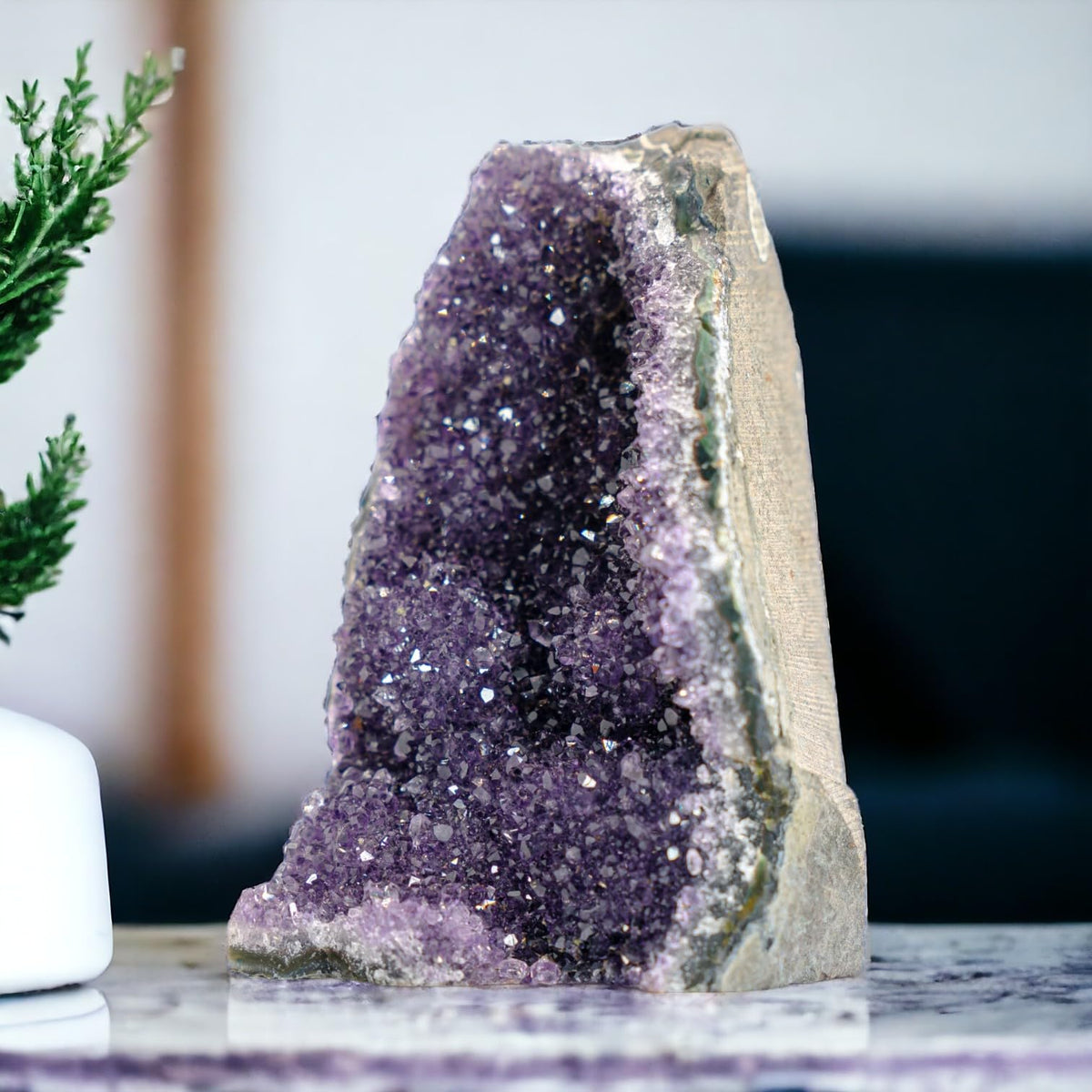 EMPORION Large Natural Amethyst (5 lb to 6.5 lb) Crystal Clusters Stone from Uruguay Raw Geode Quartz - Deep Purple Color