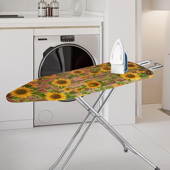 Sunflower Ironing Board Cover, Heavy Duty Padded Standard Size, Resist