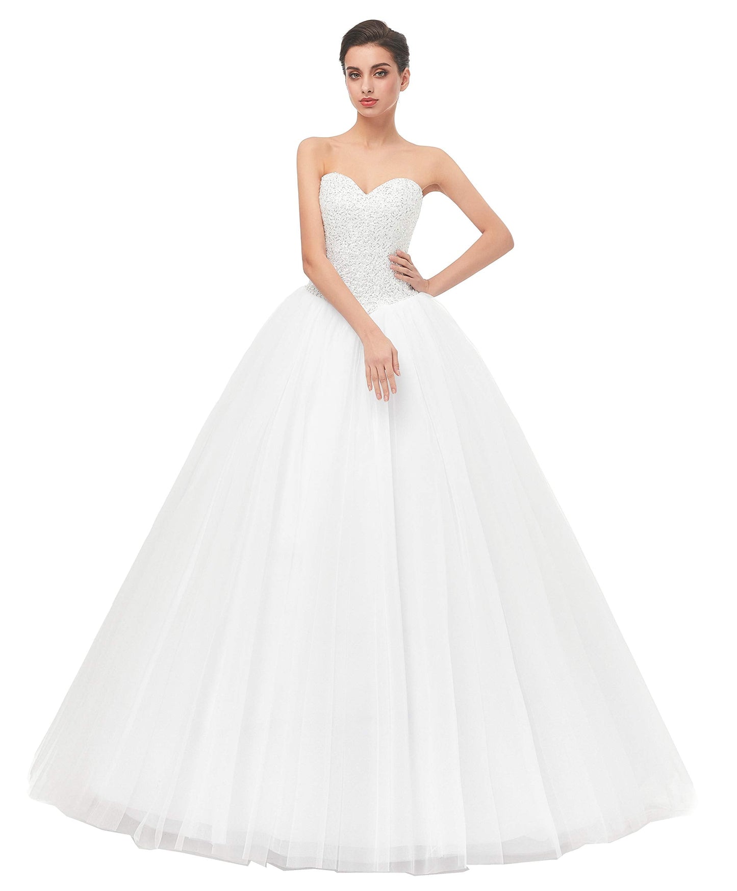 Likedpage Women's Ball Gown Bridal Wedding Dresses (US2, Ivory)