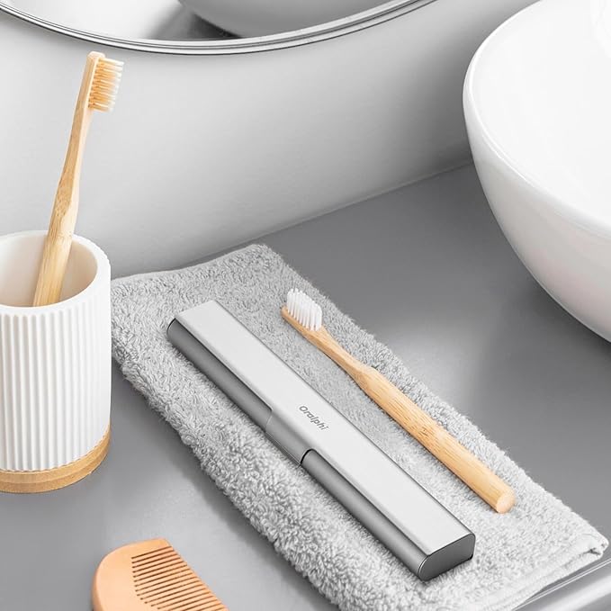 2 Pack Aluminum Toothbrush Travel Case, Portable Travel Toothbrush Holder