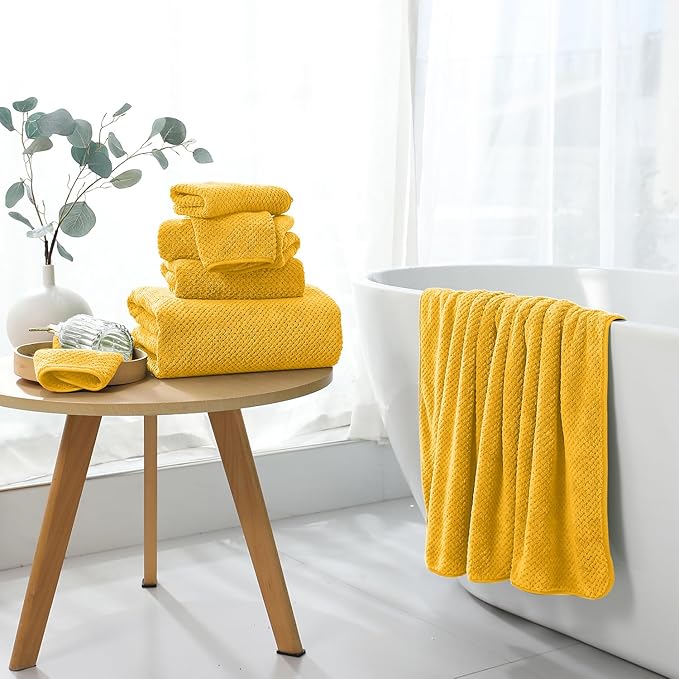 8 Piece Bathroom Towel Set |2 Oversized Bath Towels, 2 Hand Towels, 4