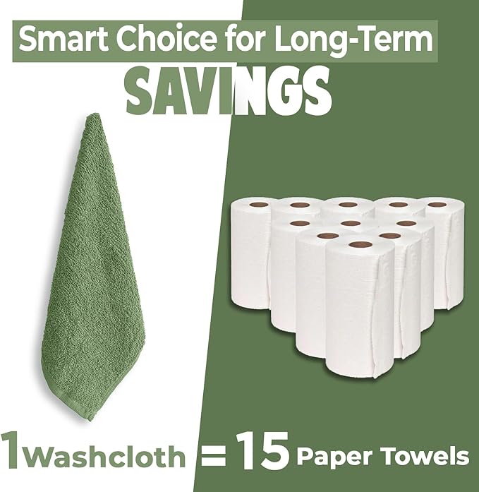 DAN RIVER 12 Pack Wash Cloths for Showering