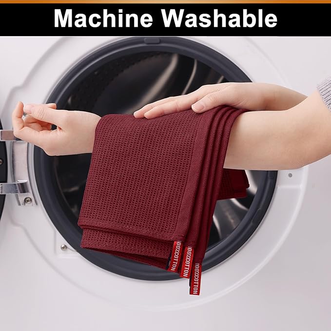 Homaxy 100% Cotton Kitchen Towels and Dishcloths Set