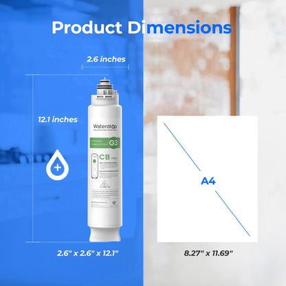 Waterdrop WD-G3-N3CB Filter, 1-Year Lifetime, Replacement for WD-G3-W Reverse Osmosis System (Package May Vary)