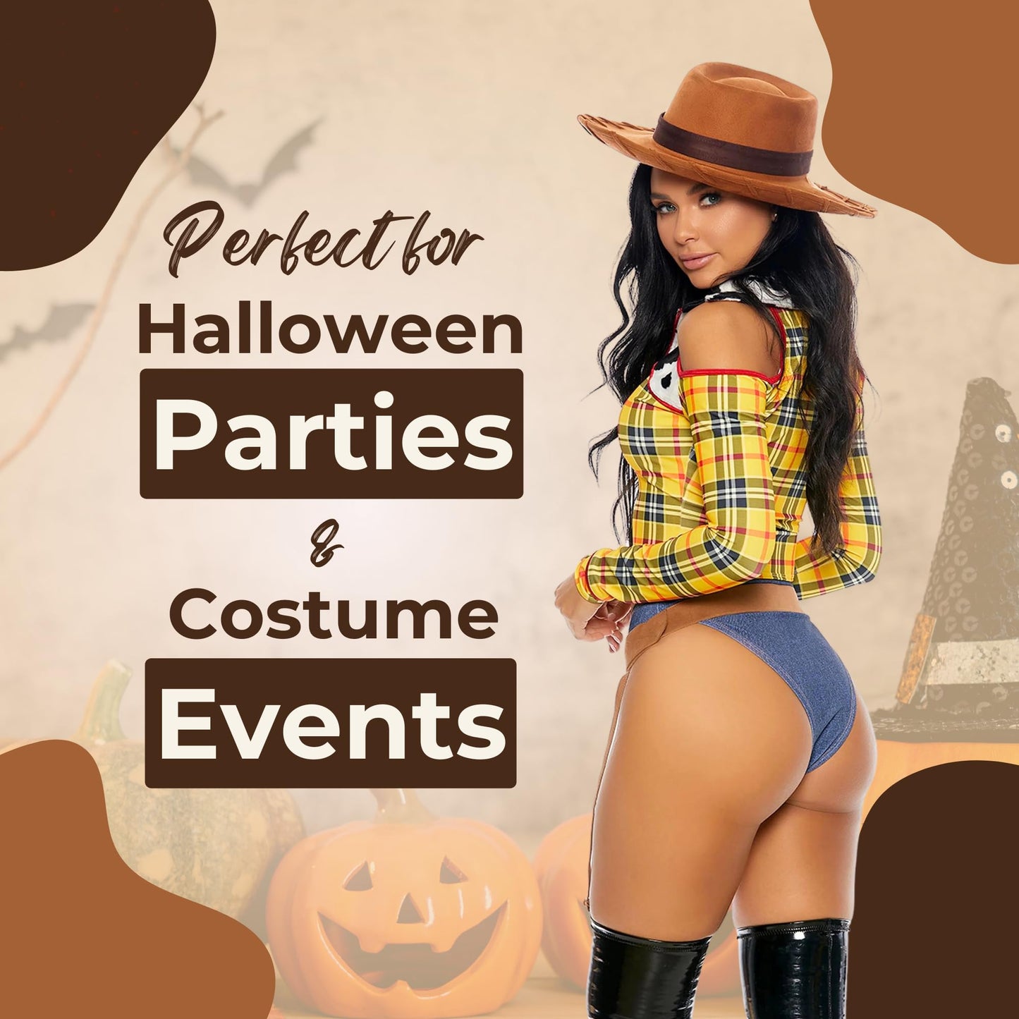 Forplay Women's Playtime Sheriff Sexy Cowboy Movie Character Costume Adult Costume, Yellow, L/XL