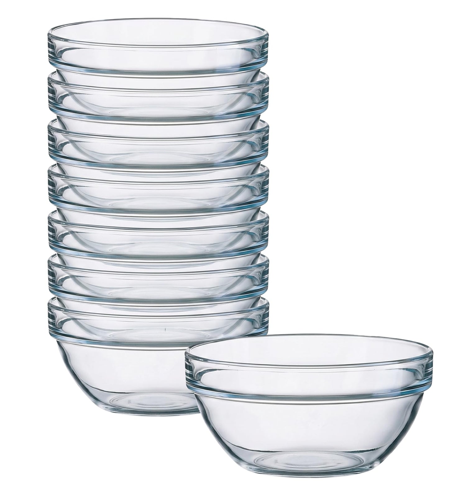 Bgtecho 8 Pcs Small Glass Pinch Bowl, 1.5oz Clear Mini Glass Bowls, 2.4 Inch Dipping Sauce Bowls, Stackable Prep Bowl for Spices Salt Dipping Sauce Candy Nuts, Dishwasher & Freezer Safe