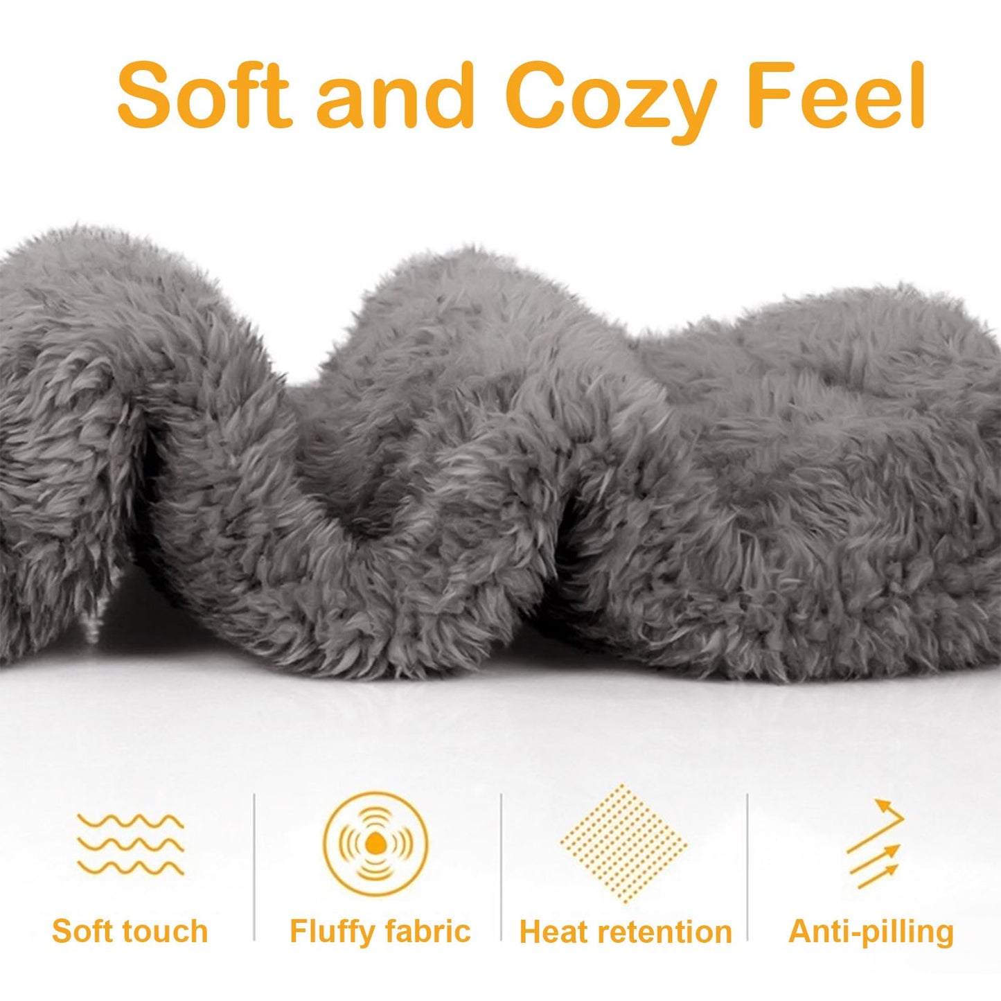 Wanheart Over Knee Lightweight Fuzzy Socks, Plush Slipper Stockings, Cozy Leg Warmers for Men & Women – Open Toe Design for Home & Sleep (LightCoral)