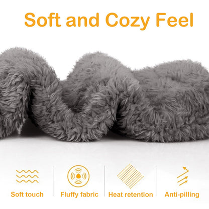 Wanheart Over Knee Lightweight Fuzzy Socks, Plush Slipper Stockings, Cozy Leg Warmers for Men & Women – Open Toe Design for Home & Sleep (LightCoral)