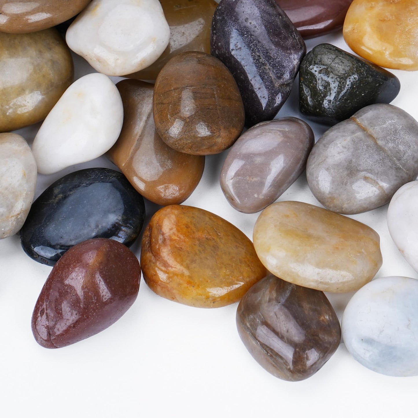 Pulovin 15 lbs River Rocks for Plants, 1-1/2 inch Decorative Garden Rocks Outdoor Landscaping, Large Polished Natural Stone for Walkways, Yard, Vases, Crafts
