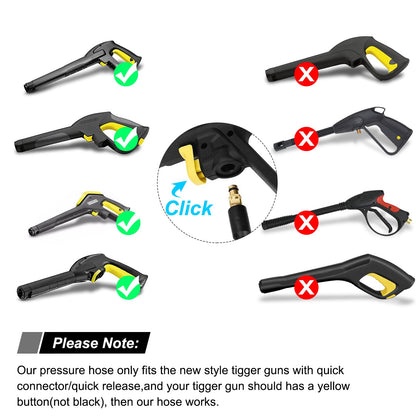 10m Pressure Washer Replacement Hose for Karcher K Series Pressure Washer K2 K3 K4 K5 K6 K7 Click Plug Quick Connector(10)