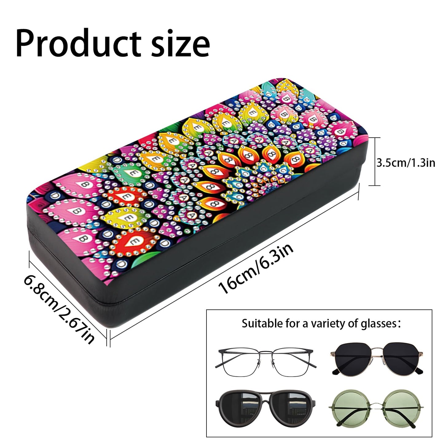 AiYuanzsh DIY Diamond Painting Glasses Case, Mandala Flower Eyeglass Storage Box, Colorful 5D Diamond Art Kit for Adults, Travel Sunglasses Holder, Handmade Craft Gift Idea
