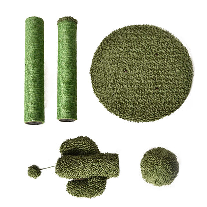 Amazon Basics Cat Scratching Post for Indoor Cats, Cactus Cat Scratcher Triple Posts, 68 cm, Green