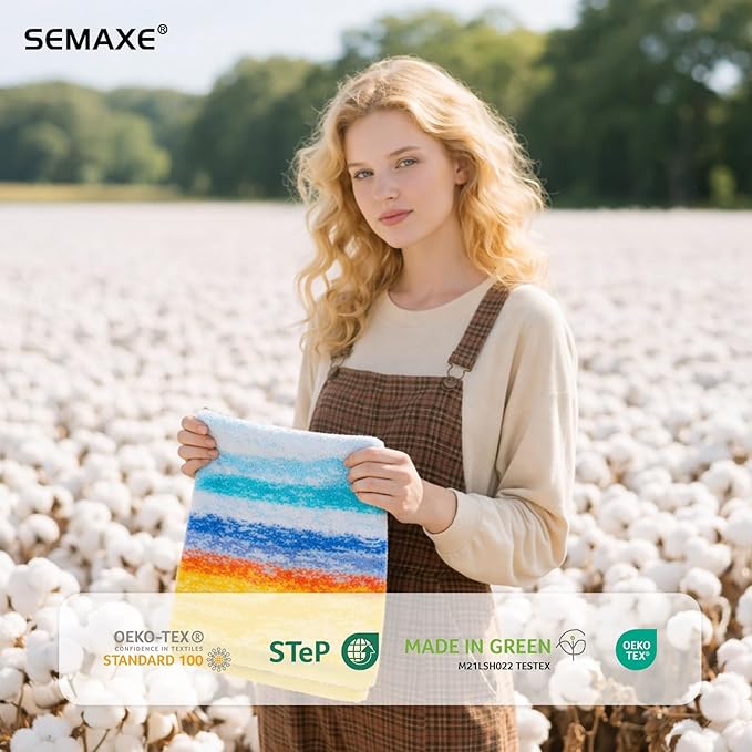 SEMAXE Hand Towels for Bathroom, 100% Cotton Towels