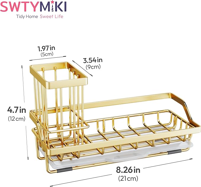 SWTYMIKI Sink Caddy Kitchen Sink Organizer