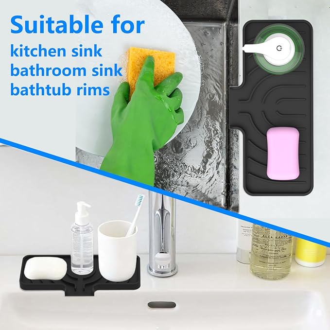 Sponge Holder for Kitchen Sink, Dish Sponge Holder & Soap Tray