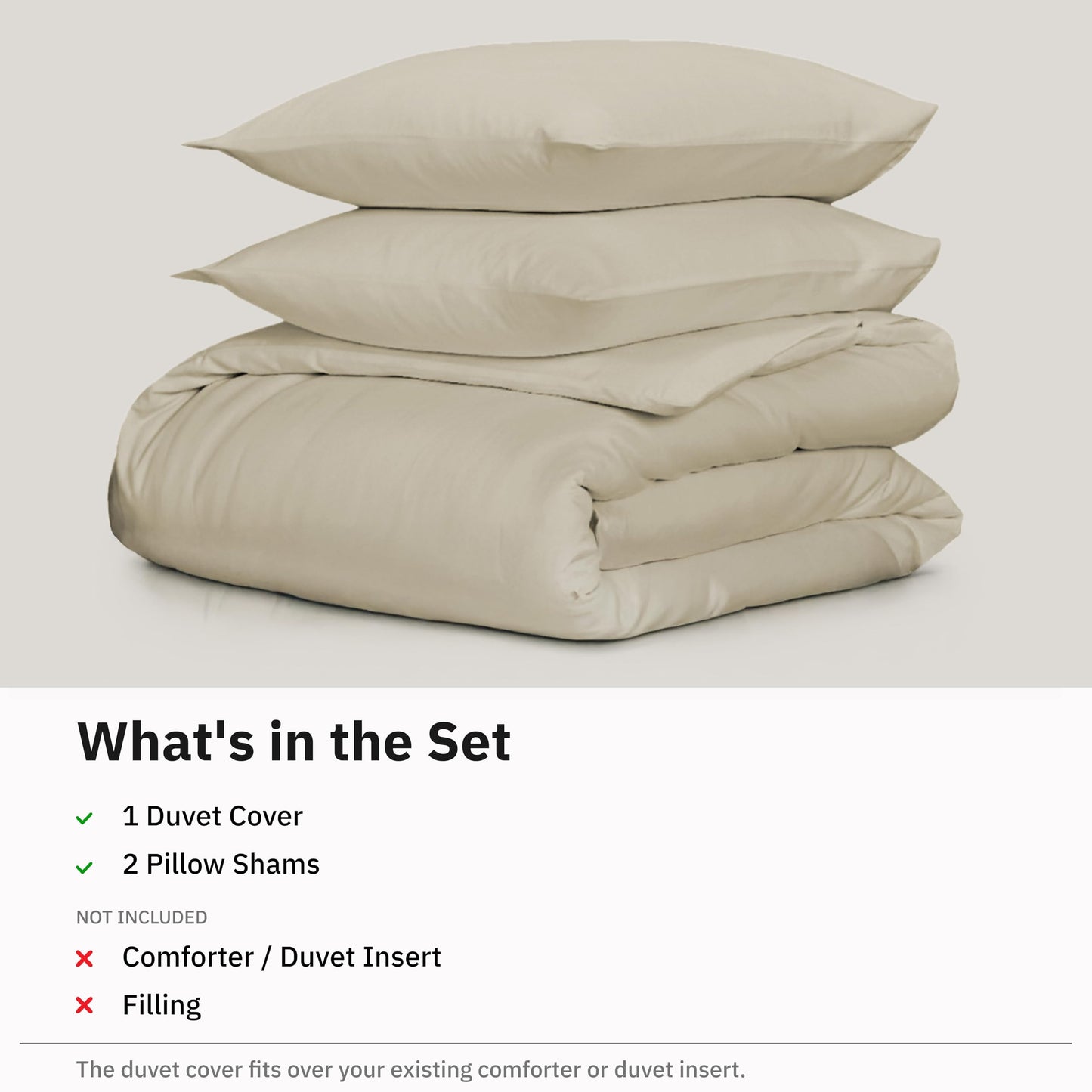 California Design Den 3 Pc King Duvet Cover Set - Winner Good Housekeeping Best Bedding Awards 2025, 400 Thread Count Sateen, 100% Cotton King Size Duvet Cover, Soft & Durable - Beige