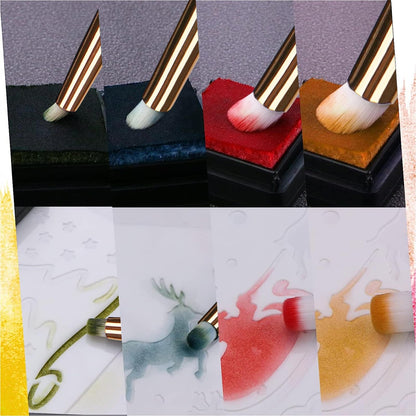 UNIMEIX Mini Blending Brushes for Card Making, Dry Miniature Painting Set Background Blender Paint Brushes Small Detailed Paint Watercolor Brushes (12 Pack)