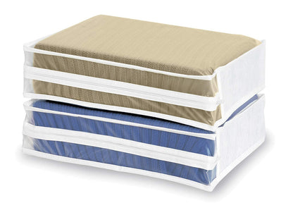 Whitmor Set of 2 Sweater Bag, White, 2 Count (Pack of 1)