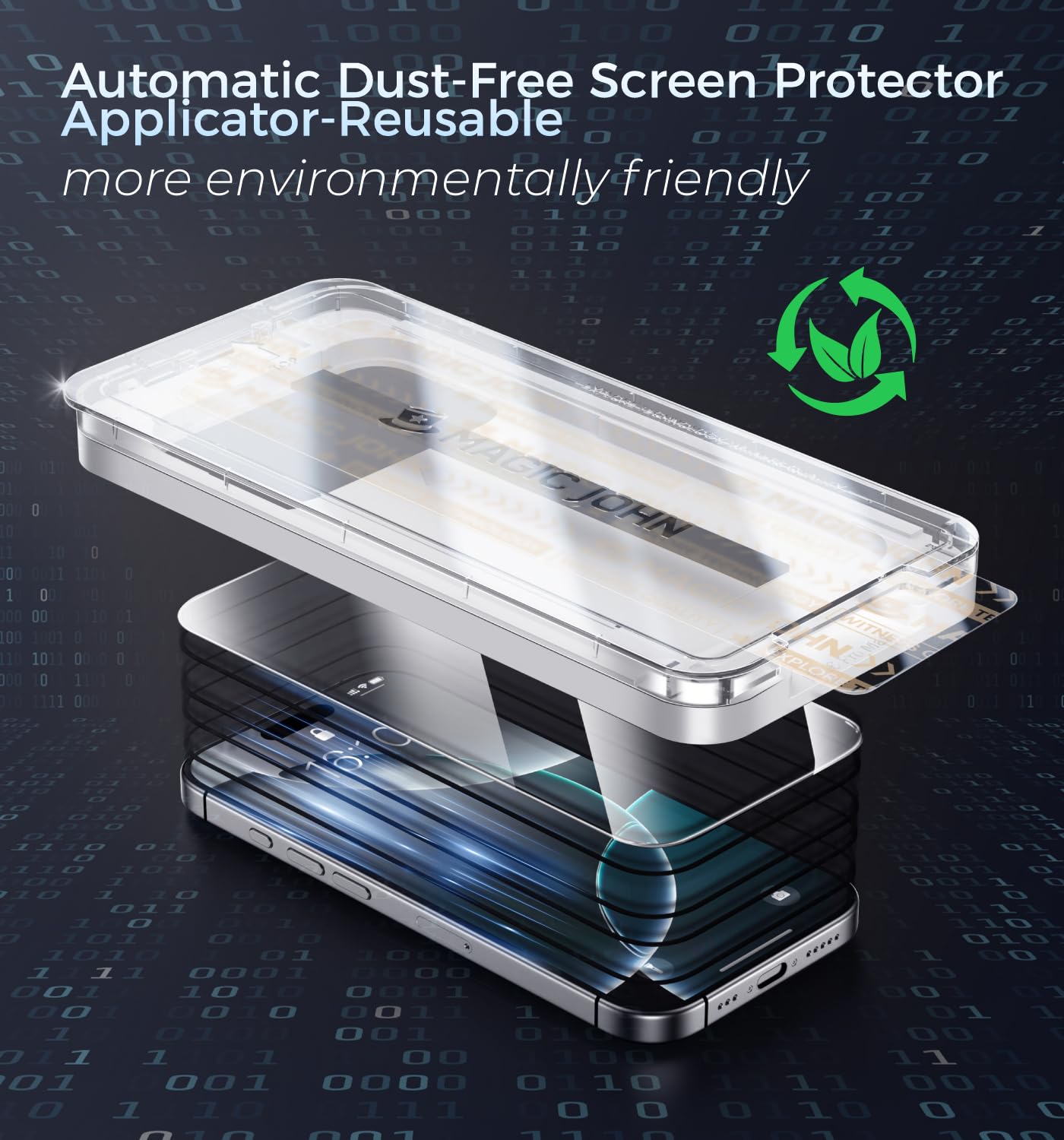 MAGIC JOHN 3rd Gen Upgraded for iPhone 16ProMax Privacy Screen Protector 6.9 Inch,25°Anti-Spy Screen,Shockproof Tempered Glass,Auto Dust-Removal,Bubble Free,Easy Installation,2 Pack