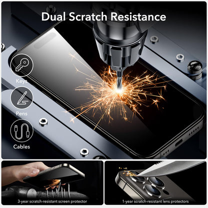 ESR 3 Pack for iPhone 16 Pro Max Screen Protector, [9H Hardness] [Military Grade Shatterproof] Tempered Glass Film with Flawless Fit Tray, HD Clear, Scratch Resistant