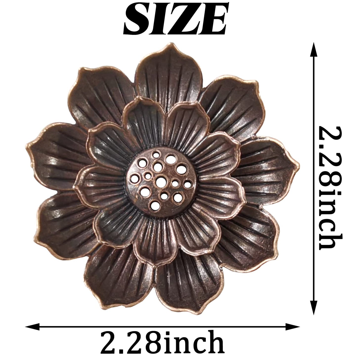 GXXMEI 8PCS Lotus Brass Stick Incense Burner Holder Incense Burner Cone Ash Catcher Home Fragrance Accessories