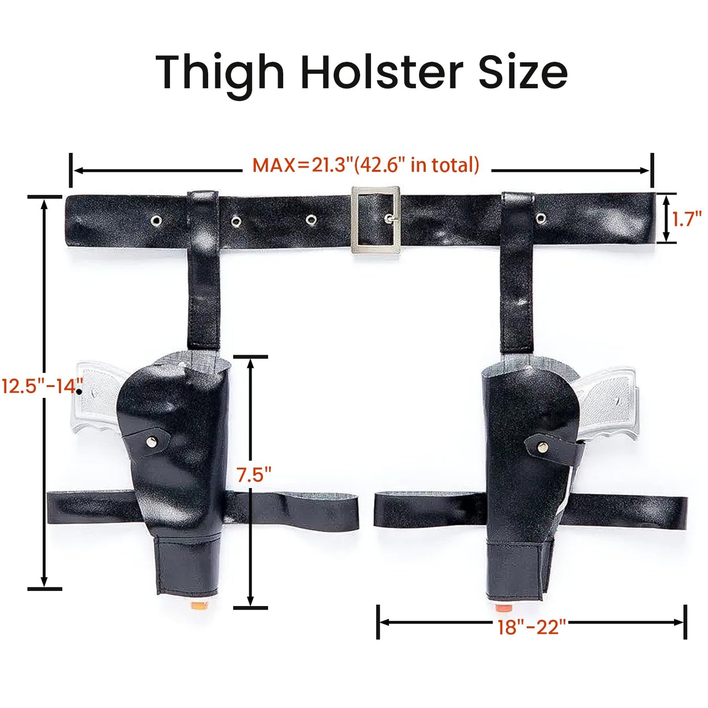 Thigh Holster for Women, SEPTCITY Adjustable Leg Holsters for Toy Gun and Pistols, Cool Cowboy Toys Party Accessory Halloween Cosplay Police Costume for Women