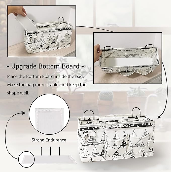 2pcs Large Wall Hanging Organizer Bag, Linen Fabric Door Hanging Storage Baskets