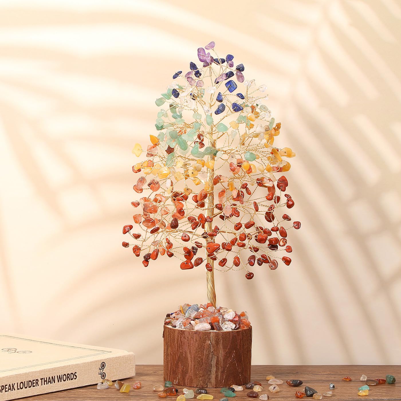 DUQGUHO Chakra Tree of Life 7 Chakra Healing Crystal Tree Feng Shui for Positive Energy Meditation Home Office Decor Good Luck Spiritual Gifts for Women