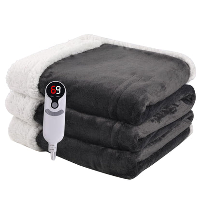 Heated Blanket Electric Blanket Full Size 72''x84'', Soft Flannel Heating Blanket with 1-10 Hour Auto Off - 6 Heat Settings - Machine Washable - Dark Grey