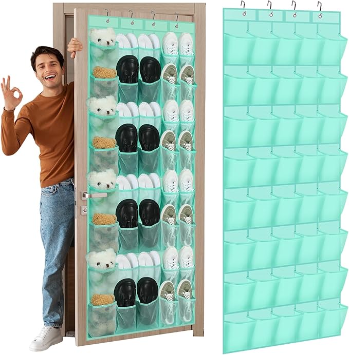 Windyun 40 over the Door Shoe Organizer Large Mesh Pocket Hanging Shoe Rack