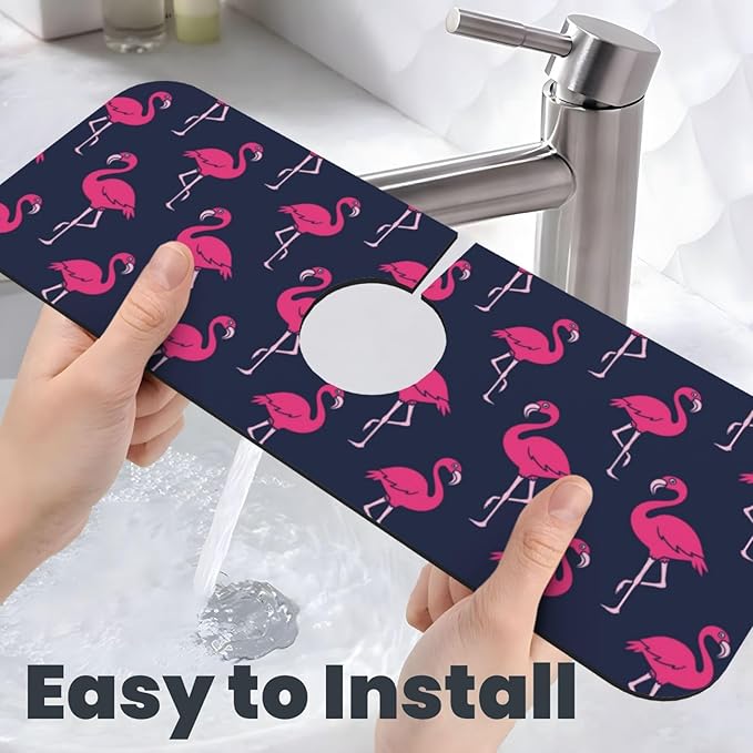 Abstract Summer Tropical Blue Pink Flamingo Flamingos Hawaii Hawaiian Kitchen