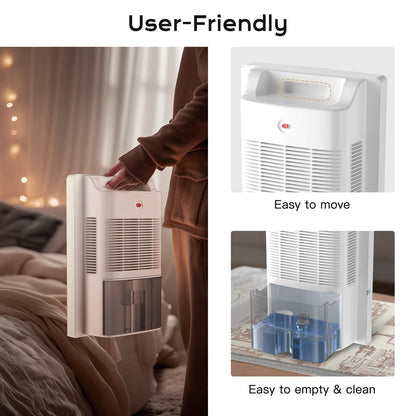 Dehumidifier for Home 2.2L, Electric Dehumidifier 2 Mode 1-24 Hour Timer UV Purification LED Display Automatic Defrosting w Remote Control Moisture & Mold Removal GB-100 for Bedroom, Bathroom, Office