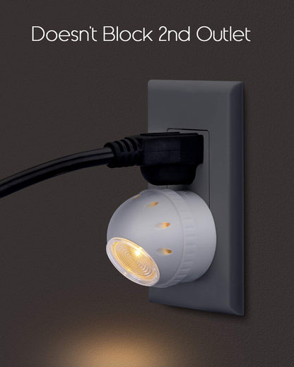 Emotionlite Plug-in Night Lights, Warm White LED Nightlight, 360° Rotation, Dusk to Dawn Sensor, Kids, Adult, Bedroom, Hallway, Bathroom,Kitchen, Stairways, Corridor, 6 Pack