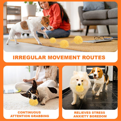 BABORUI Interactive Dog Toys, Moving Dog Toy Ball with Cover, Self Rolling Dog Ball for Small/Medium/Large Dogs, Automatic Dog Toys to Keep Them Busy (Large Blue)