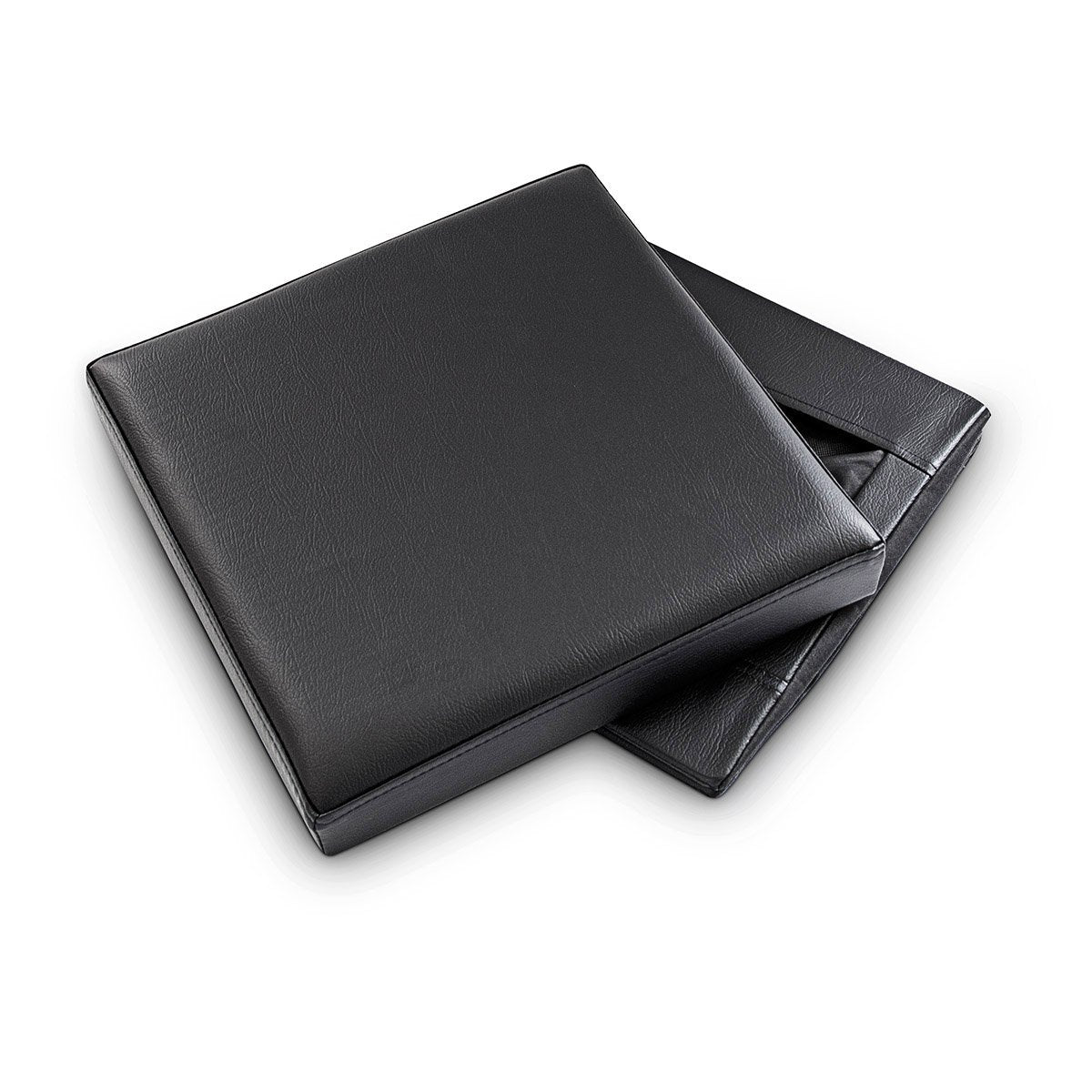 Dog House Ottoman, 38 x 38 x 38 cm, Seat Box with Practical Hole for Pets, Faux Leather, Removable Lid, Black