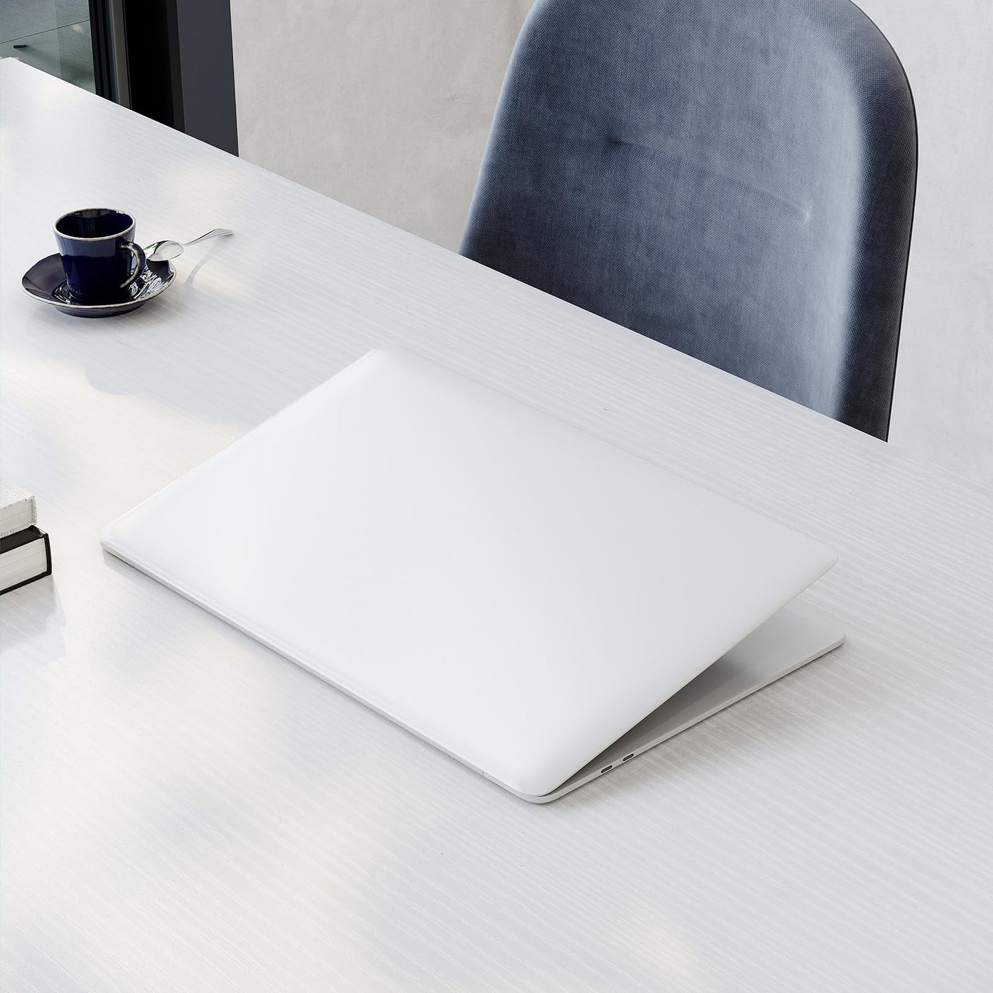 ODK 100×48 cm Desk, Small Computer Desk for Home Office, Study Office Table with Headphone Hooks for Small Space, Easy Assembly, White