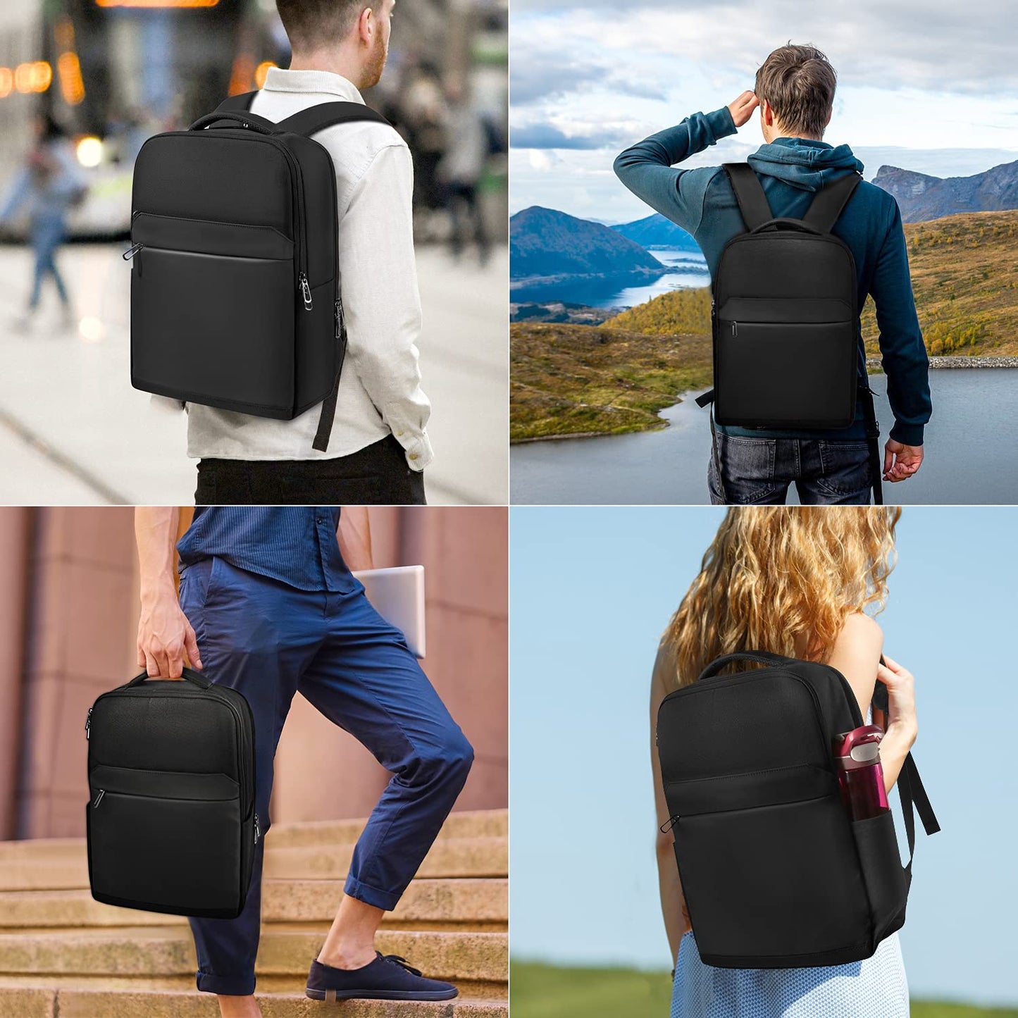 SONAMBULO Laptop Backpack,Business Travel Laptop Rucksack with USB Charging Port,Waterproof Laptop Bag 15.6 inch,College Computer Backpack for School,Men,Women,Travel,Work,Business