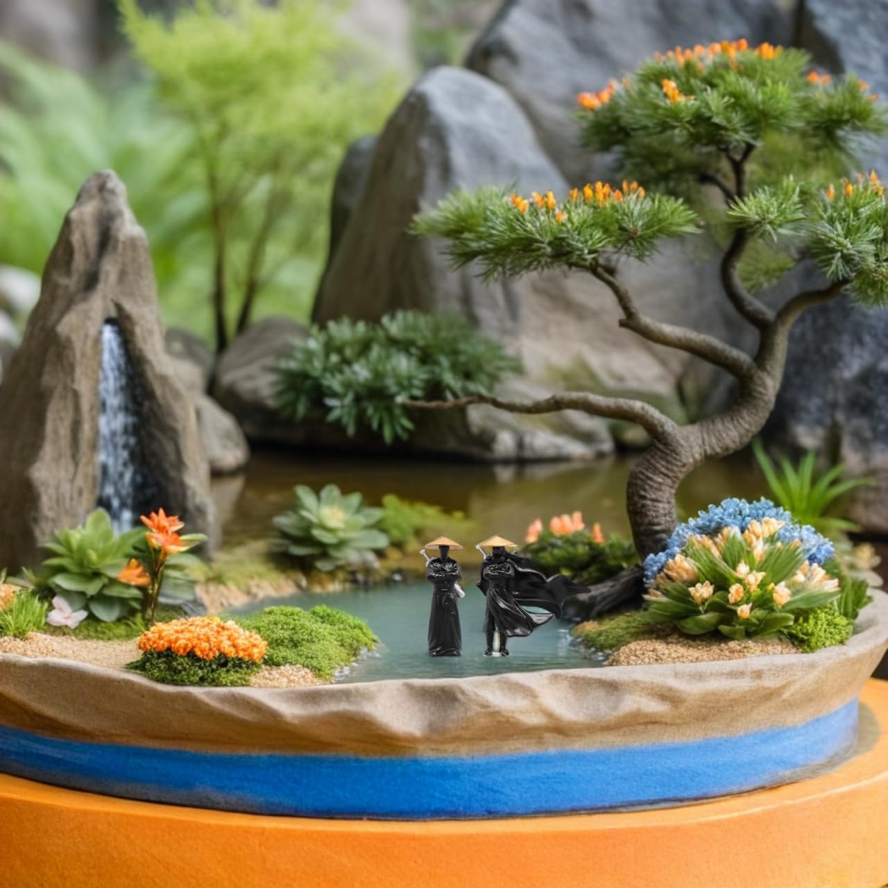 HOLIDYOYO Xiake Small Ornaments Miniature Decorations Resin Ancient Chinese Figurines Micro Landscape Bonsai Decor 1.97 Inch Garden Sculptures