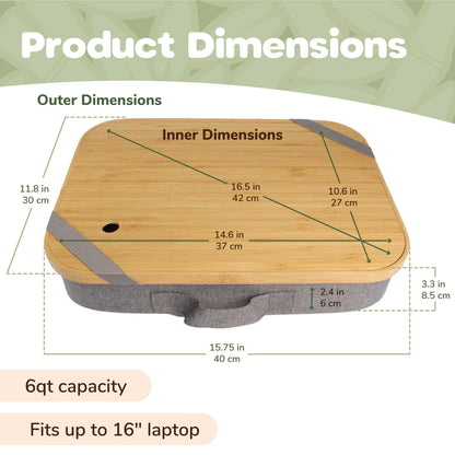 BambooMN Lap Storage Desks - Grey