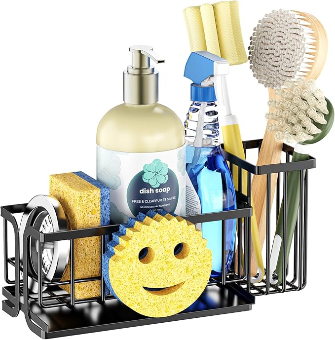 Epicano Sink Caddy Sponge Holder, Smiley Face Sponge Rack