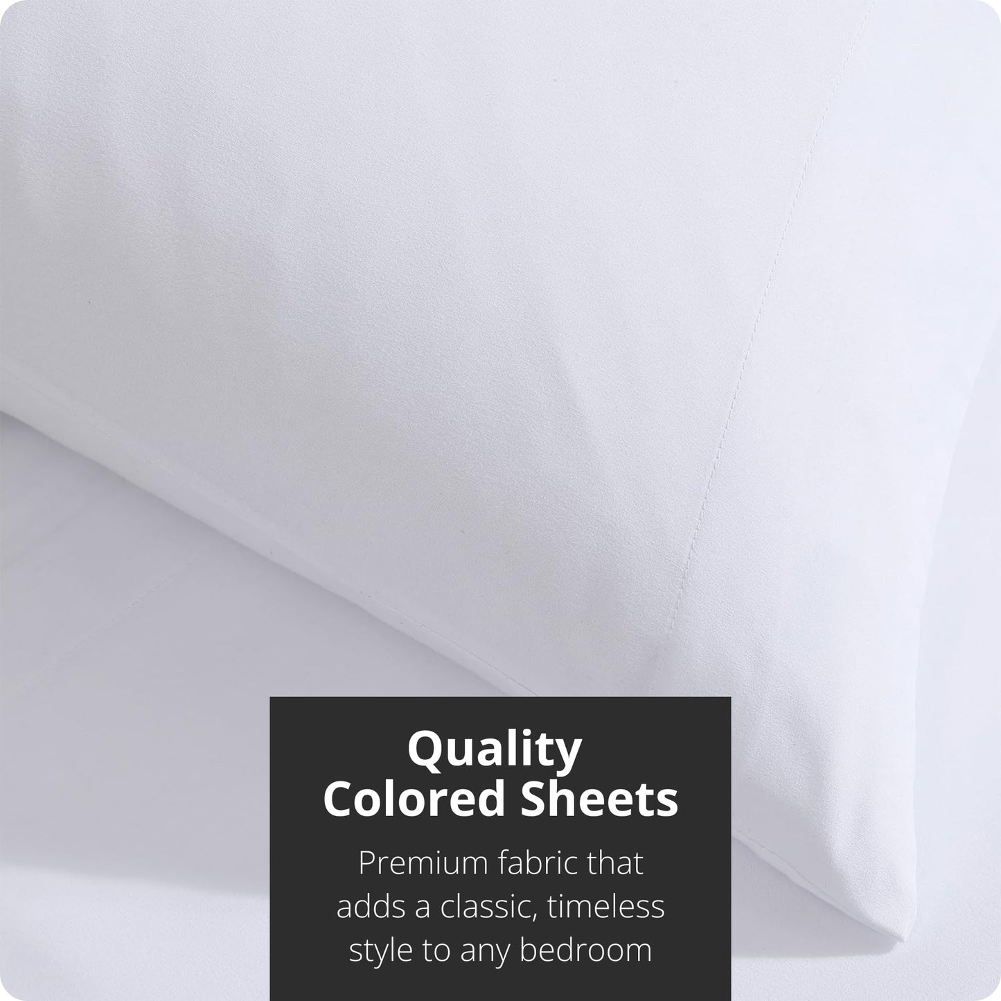 Tahari Home 6-Piece King Size Bedding Set - Fitted & Flat Sheets & Pillowcases | Soft & Cozy Polyester Microfiber | Breathable & Wrinkle Resistant | Dorm Essentials | Solid Bright White