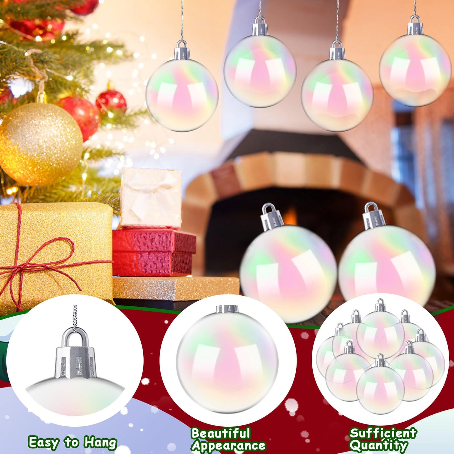 50 PCS Halloween Plastic Iridescent Ball Decoration,Clear Bubble Ball for DIY Bubbling Cauldron,Witch Cauldron Decoration,Cauldron DIY Witch Magic Pot,2 Inch