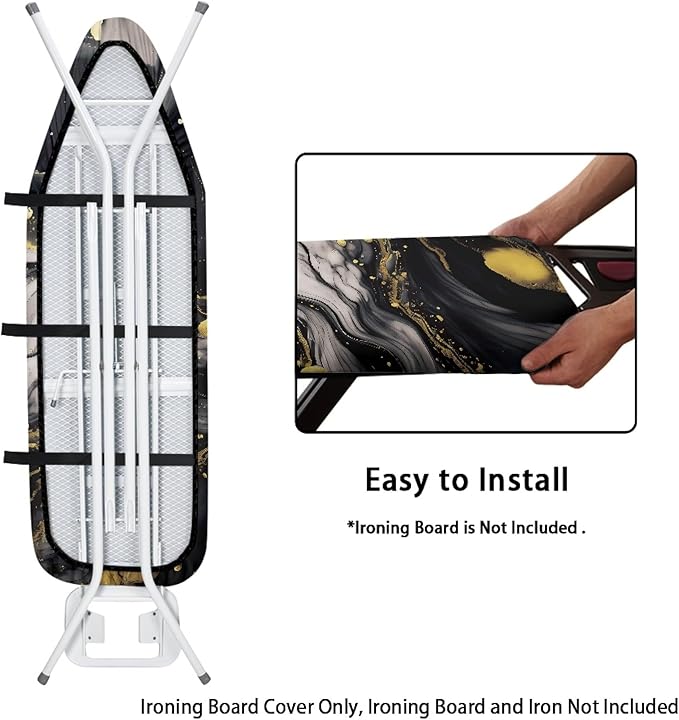Marble Print Ironing Board Cover Protector Dirt-Resistant Iron Board Cover