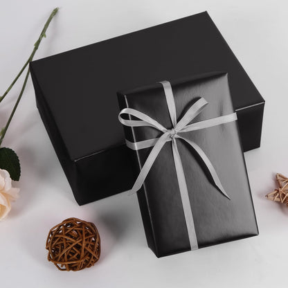 Aimyoo Black Metallic Wrapping Paper Roll - 17 Inches X 60 Feet, Matte Solid Black Color Paper for Birthday, Christmas, Wedding, Baby Shower, Holiday, Bridal Shower