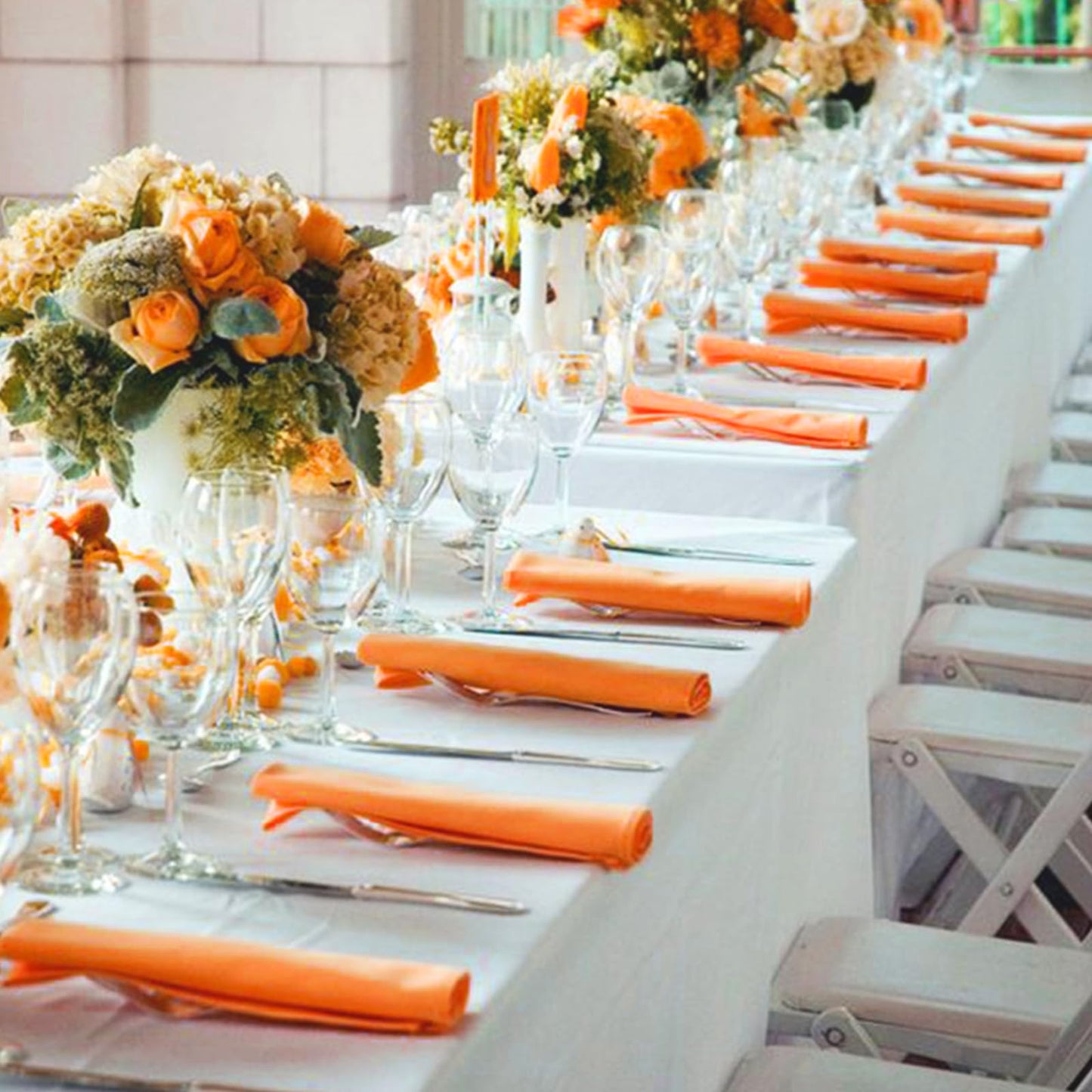 Thanksgiving Cloth Napkins Set of 4, Orange Fall 100% Cotton Dinner Napkins 18x18 Inches, Washable With Hemmed Edges, Reusable for Table Decor, Events, Weddings