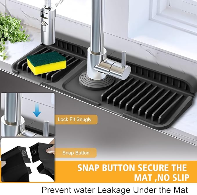 14.6-Inch Kitchen Sink Splash Guard Mat | 7° Slope